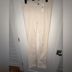 NWT LOFT modern boot corduroy jeans sz 0T /25 ivory
